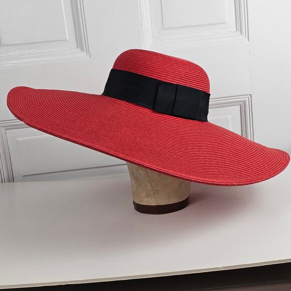 Red San Diego Hat Co. Hat wide brimmed sunhat EUC - Picture 1 of 9